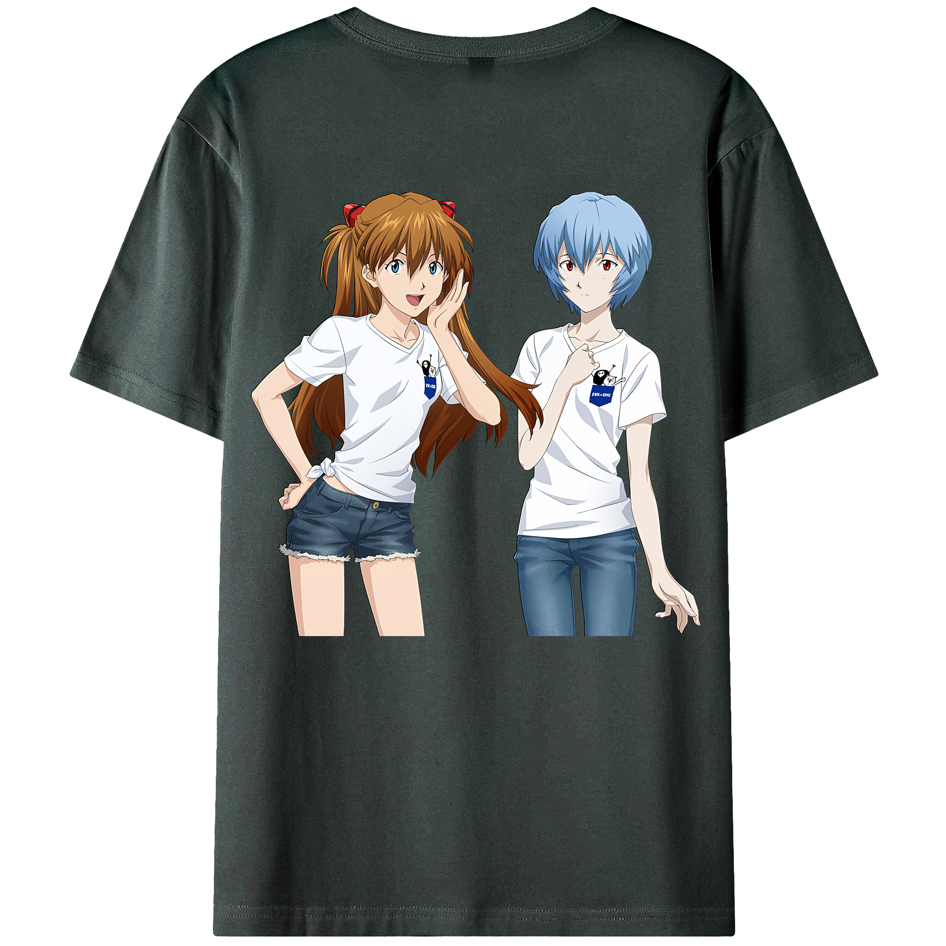 （画像用） EVA 新世紀エヴァンゲリオン 綿100％ メンズ半袖Tシャツ（バックプリント） 通気性